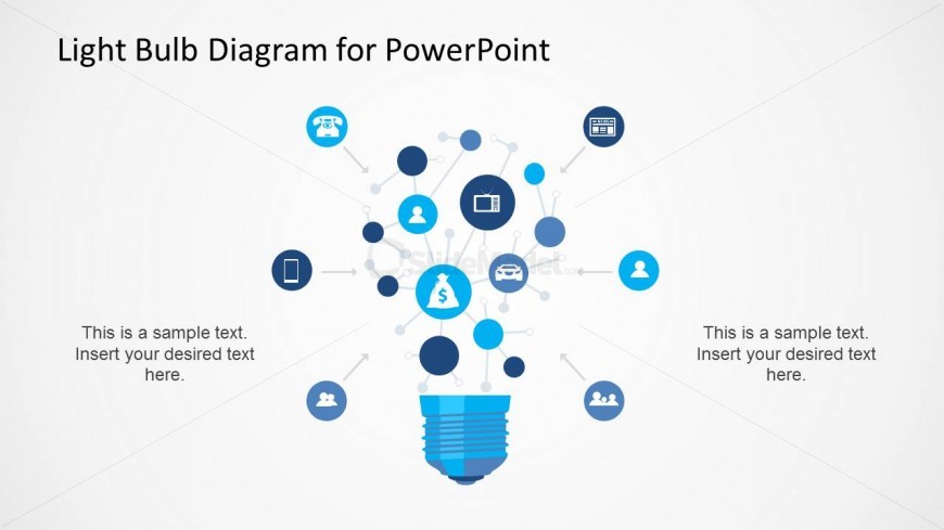 Light Bulb Network Diagram for PowerPoint