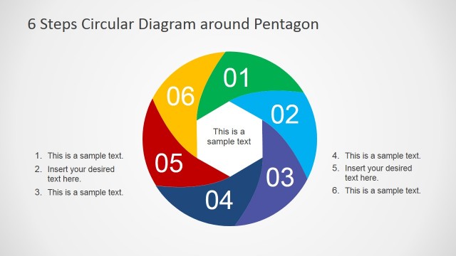 Circular Six Steps Flow Diagram Design