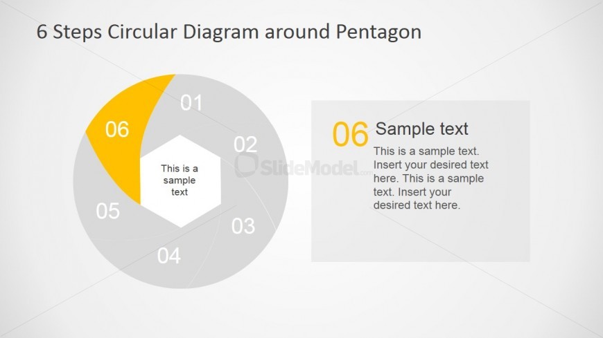 Flat Hexagonal Diagram Six Step Design for Modern Work Process Chart