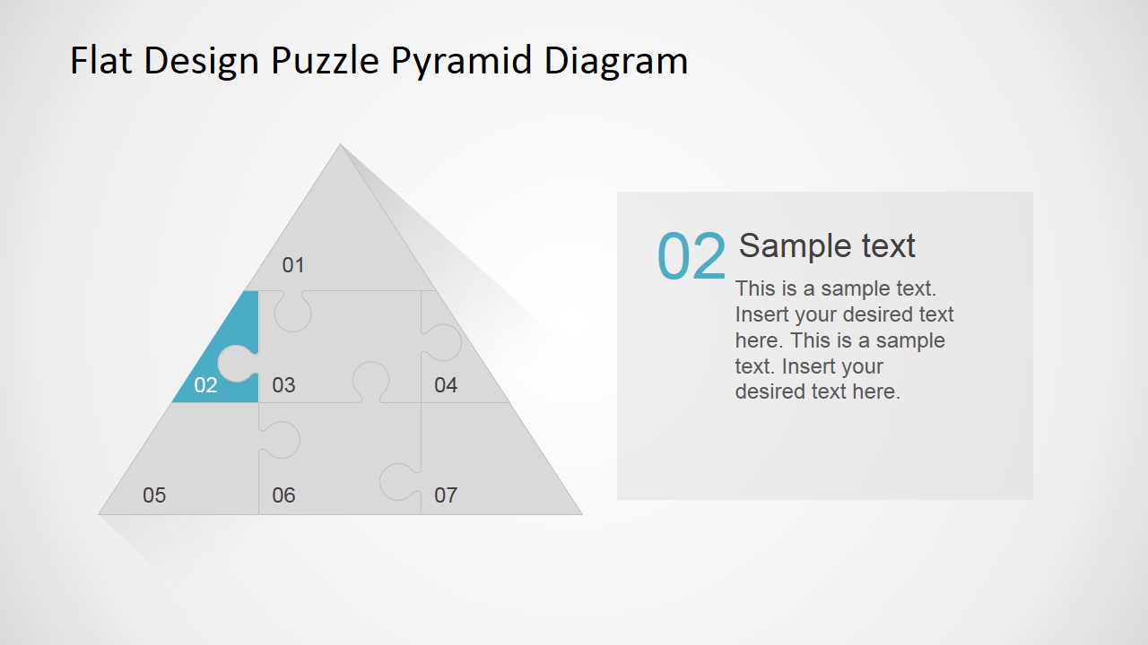 PowerPoint Flat Pyramid Diagram  Puzzle Diagram Step 2
