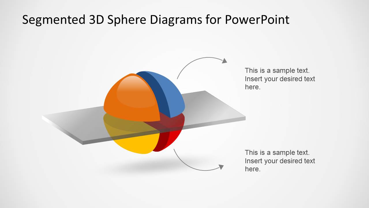3D Segmented Spheres Diagram Template for PowerPoint