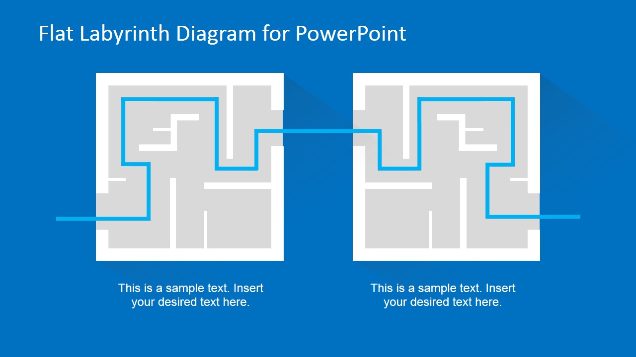 Flat Labyrinth Diagram Template for PowerPoint - SlideModel