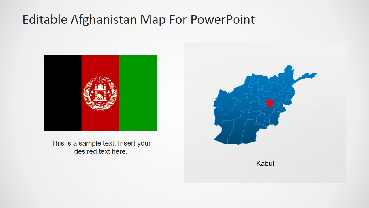 PowerPoint Flag Shape and Map of Afghanistan