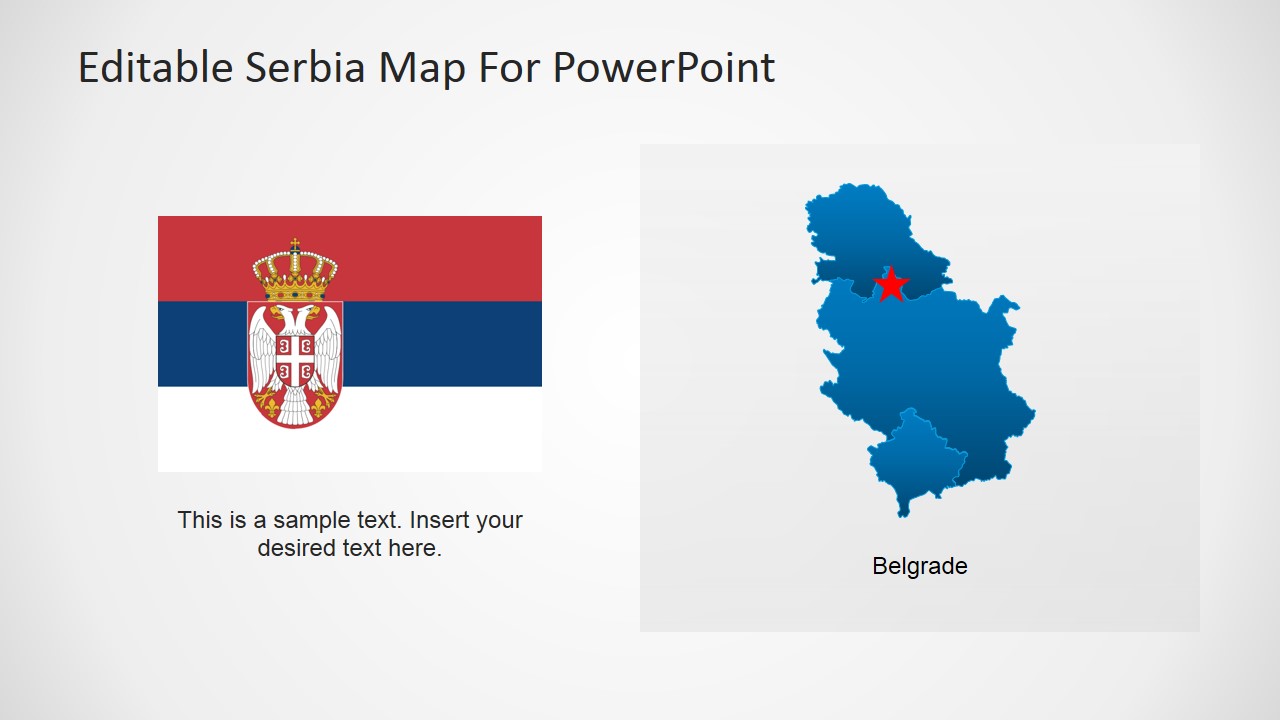Flat Serbian Map and Flag Diagram Clipart