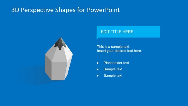 3D Pencil Clipart for PowerPoint
