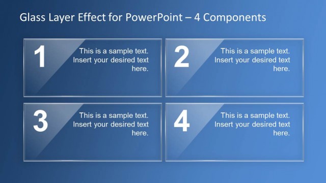 Glass Effect PowerPoint Slide Design – 4 Components