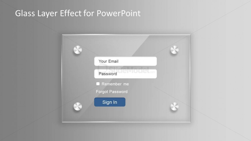 Gray Background Glass Layer Effect PowerPoint