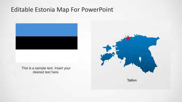 Editable Estonia Map with Flag Icon