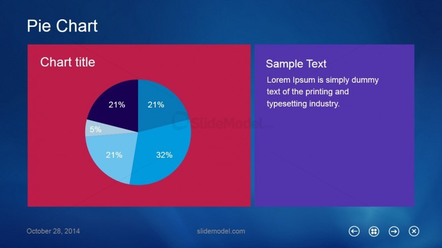 Pie Chart Metro UI Slide Design for PowerPoint