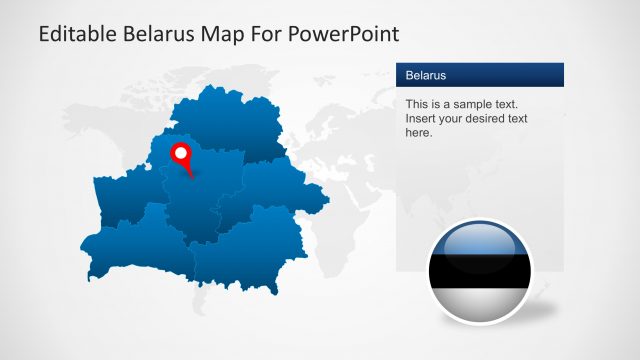 Belarus PowerPoint Map with GPS Markers