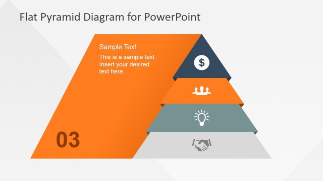 Flat Pyramid Diagram 4 Steps – 3 Level