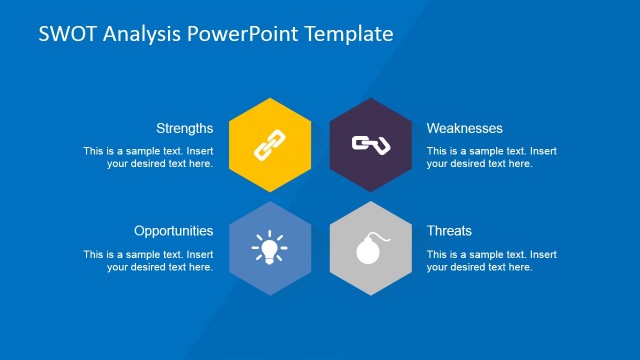 SWOT Analysis Quadrant Described Slide Design