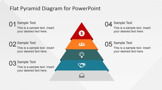 5 Levels Flat Pyramid Diagram Template for PowerPoint - SlideModel