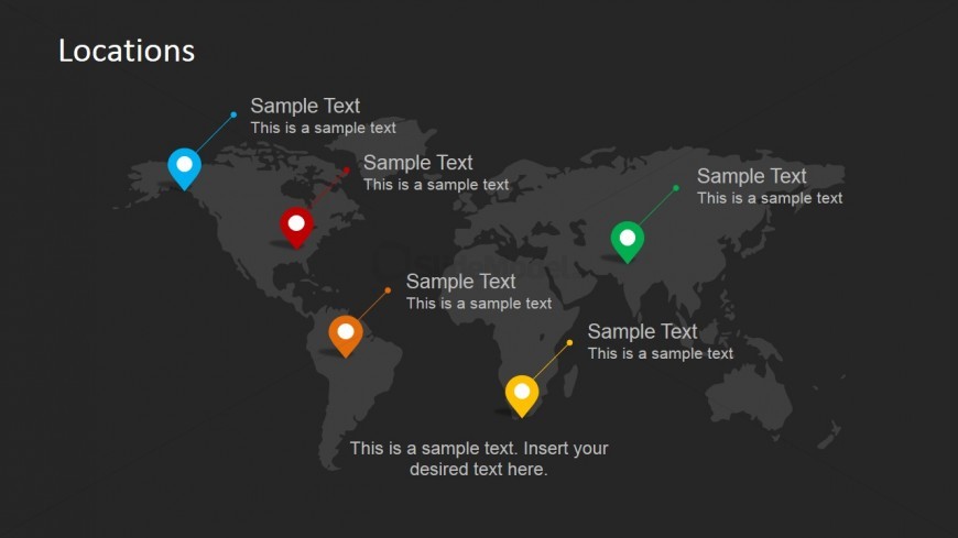 World Map Location PowerPoint Template