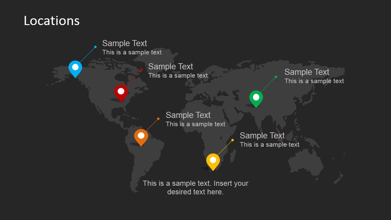 World Map Locations Powerpoint Slide Design Slidemodel 199