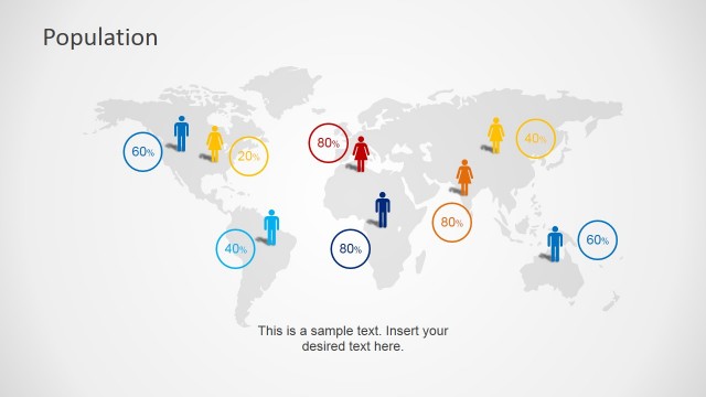 Gender Demographics Worldmap Distribution Slide Design