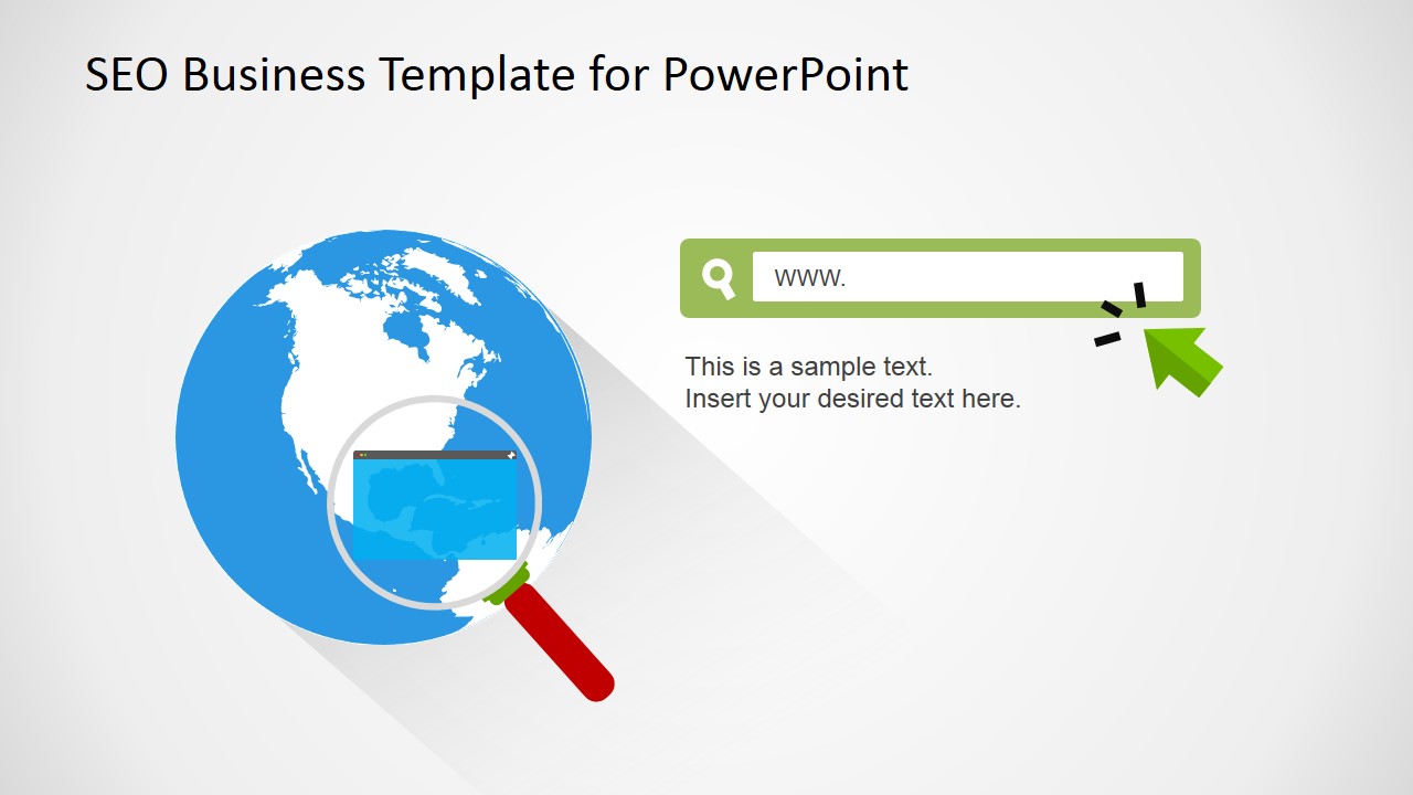SEO Business Earth Clipart for PowerPoint and Web Address