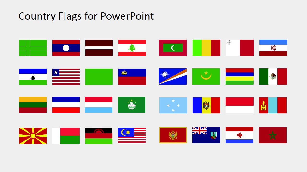 Download Country Flags Clipart for PowerPoint (L to M) - SlideModel