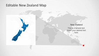 New Zealand Map Template Design over a World Map