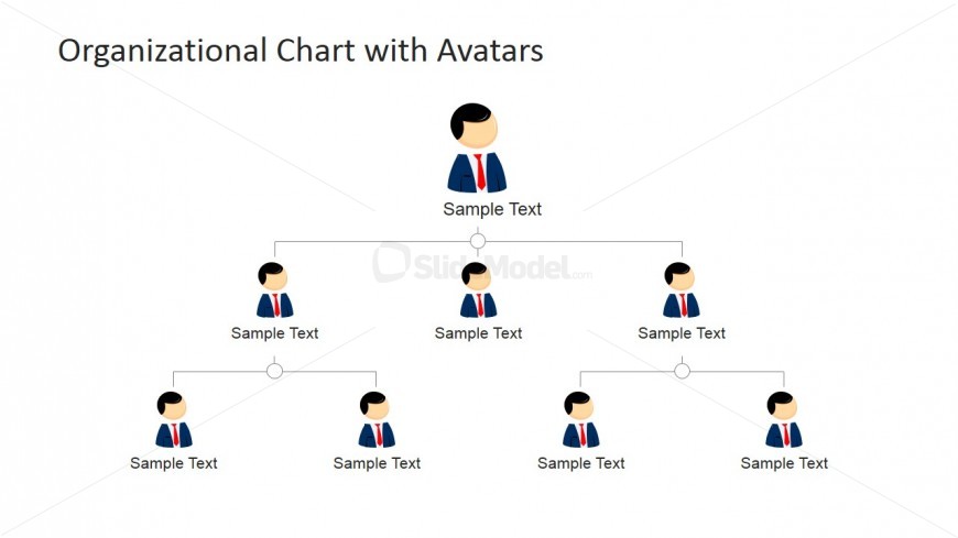 3 Levels Org Chart PowerPoint Slide Design