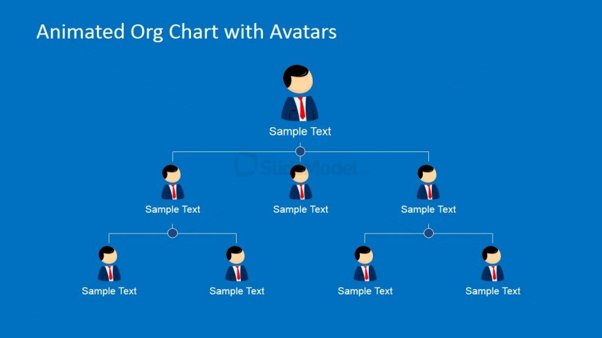 Normal Org Chart Slide Design Example for PowerPoint