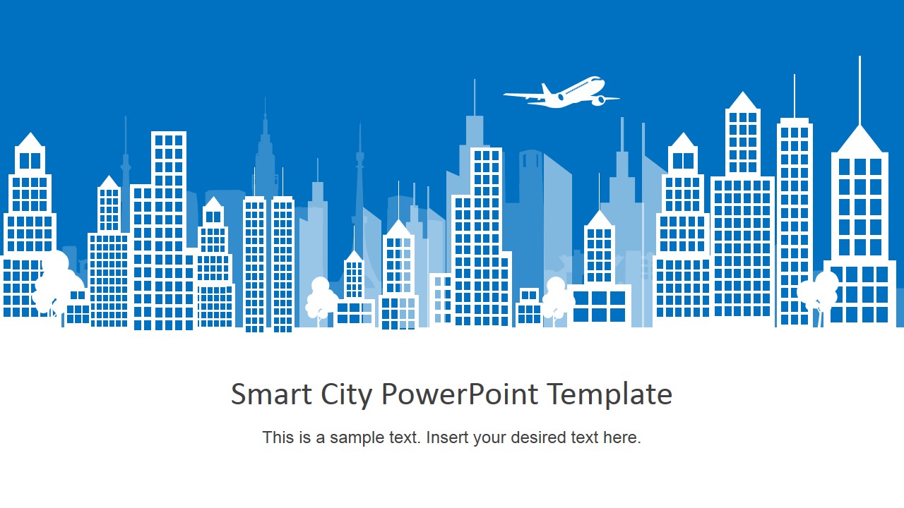 flow chart on powerpoint PowerPoint Background with Slide Skyscrapers City Shapes