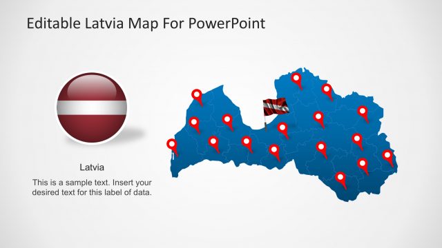 Editable Latvia PowerPoint Map