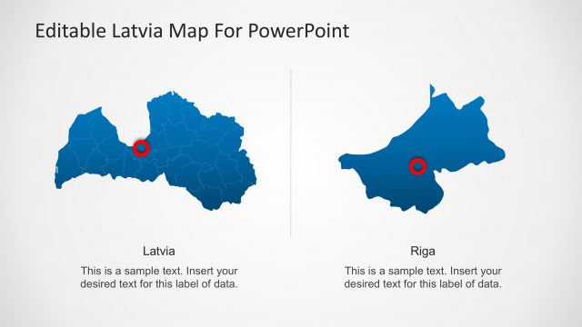 Latvia Map with Capital City Marker