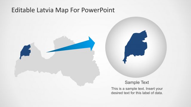 Highlighted State in Latvia Map for PowerPoint