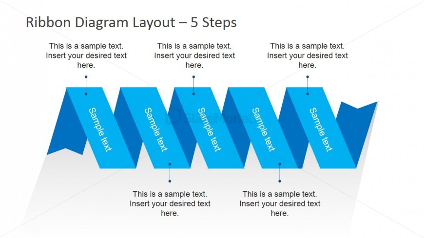 Simple Horizontal Ribbon Diagram Layout for PowerPoint