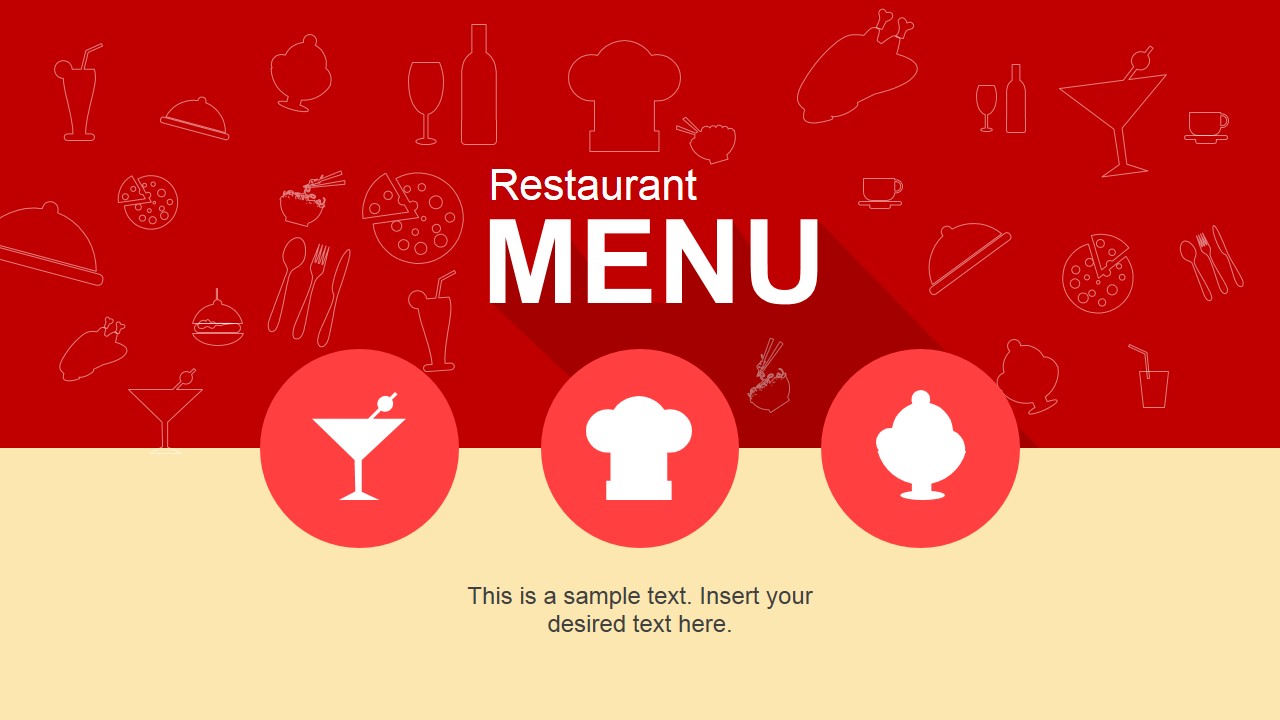 Flat Restaurant Menu PowerPoint Template SlideModel