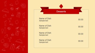 Dessert Menu PowerPoint Slide
