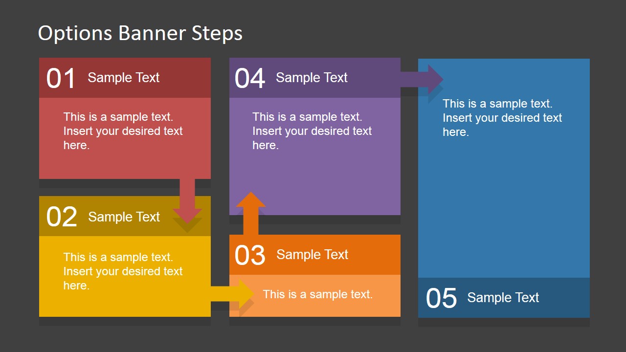 chart x table 8 Boxes with Table Arrows for Text PowerPoint SlideModel