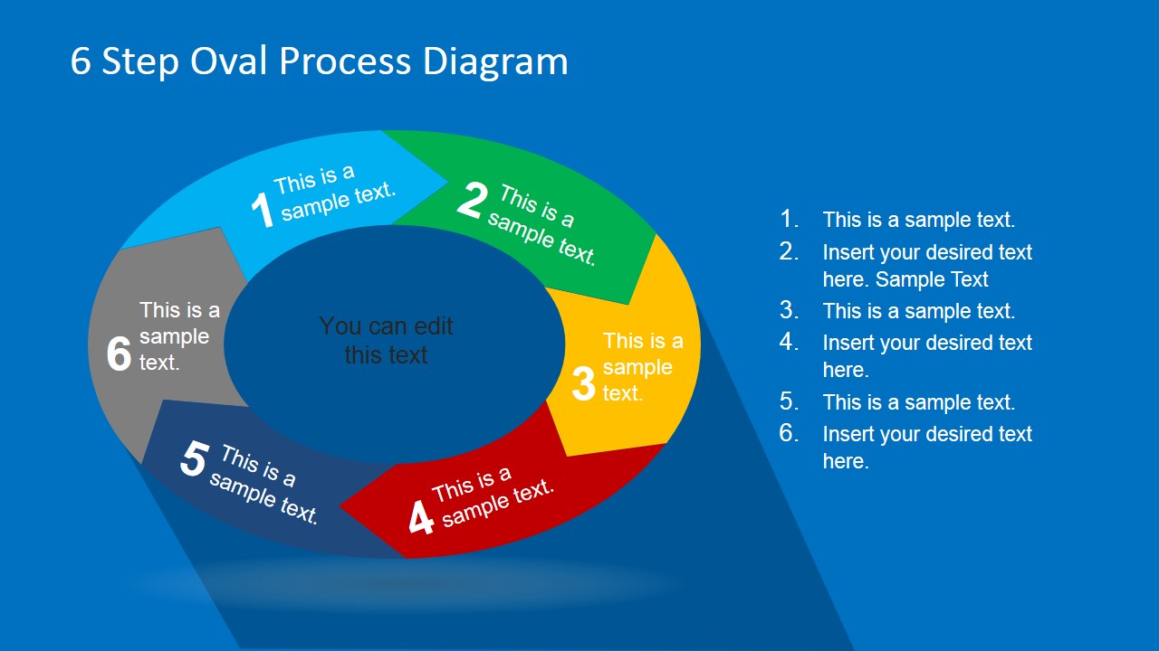 6 Step Oval Process Diagram Template for PowerPoint ...