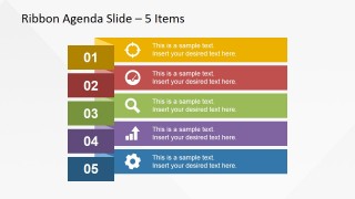 Narrow Ribbon Design for Presentation Agenda Slides