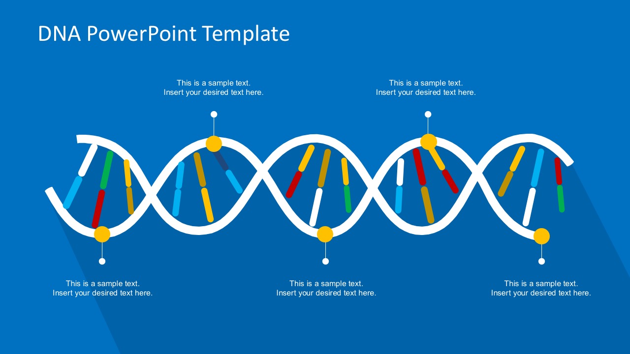 DNA PowerPoint Template in Blue Background SlideModel