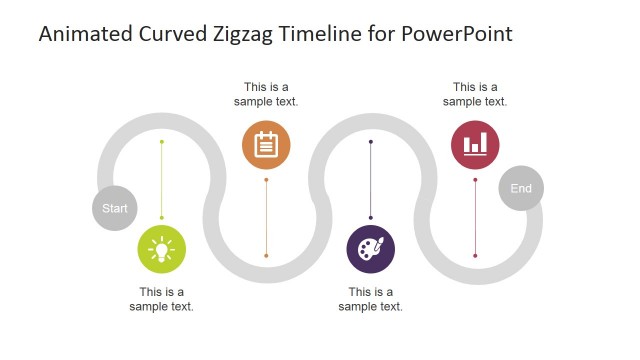 Clean Grey Roadmap Timeline Zig Zag