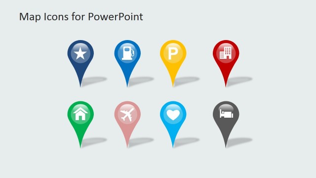 Professional PowerPoint Clipart Location Markers with Icons