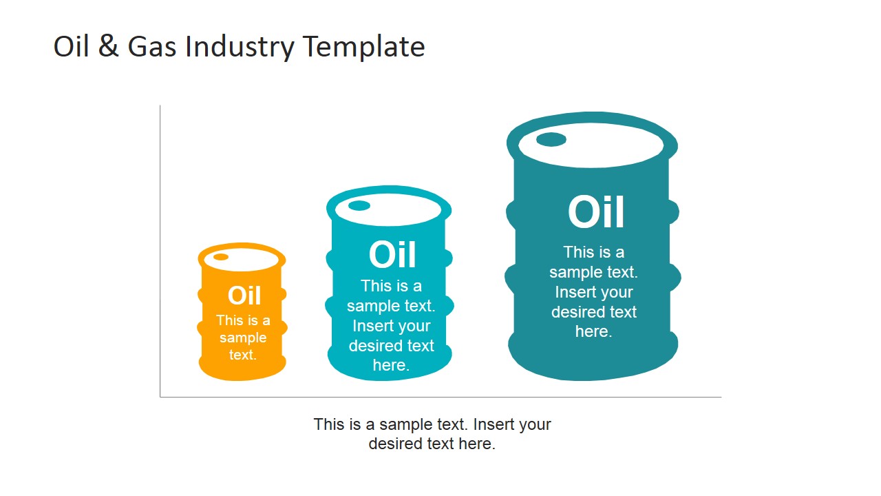 PowerPoint Oil Barrel Shapes featuring Production Chart