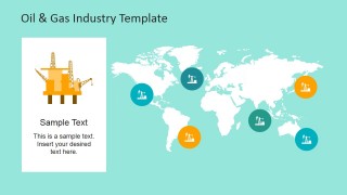 World Map Oil and Gas Drilling Points for PowerPoint