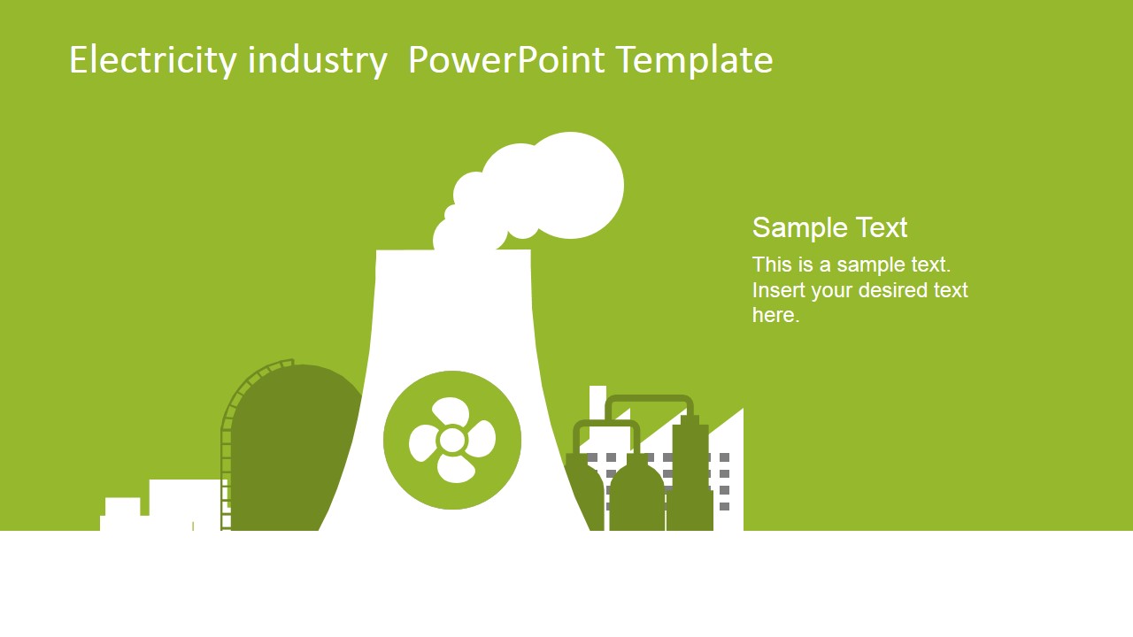 Nuclear Power Plant Vector for Electricity Industry PowerPoint With Nuclear Powerpoint Template