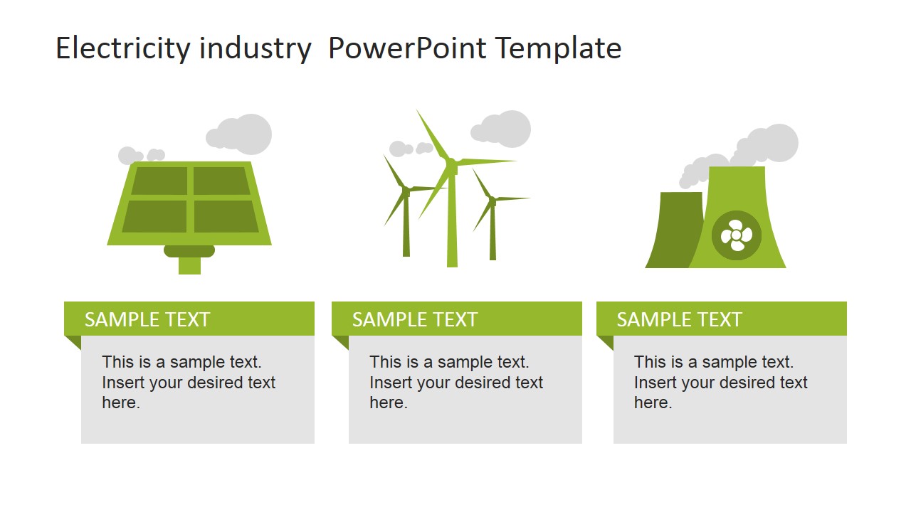 Electricity Industry PowerPoint Green Energy - SlideModel Pertaining To Nuclear Powerpoint Template