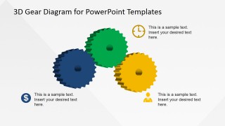 Multicolored 3D Diagrams with Icons and Placeholders