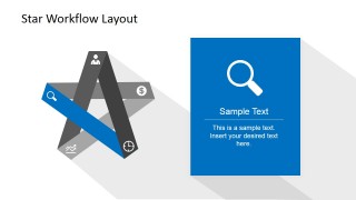 PowerPoint 5 Steps Start Diagram with Magnify Icon