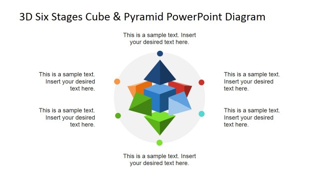 Circular Diagram with 3D Cube & Pyramid PowerPoint Shapes