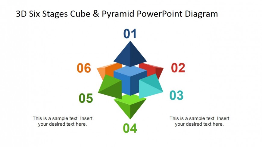 PowerPoint Diagram Six Steps Cubes and Pyramids