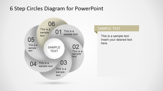 Circular Diagram Of siz Steps Created with PowerPoint Shapes