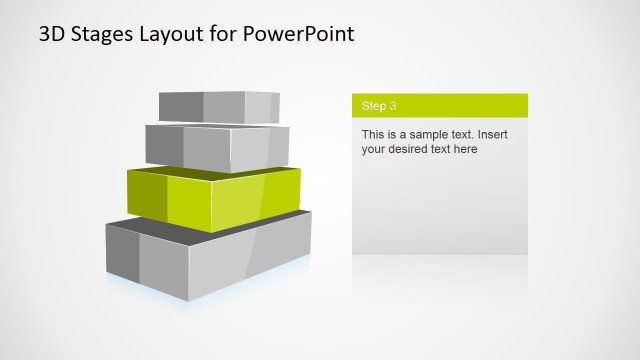 4 Levels 3D Staged Diagram for PowerPoint – Level 3