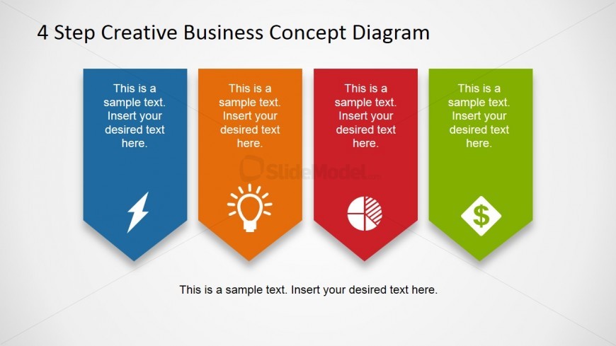 Four Bookmark Shapes for PowerPoint with Icons