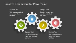 4 Gears - Gear Layout for PowerPoint